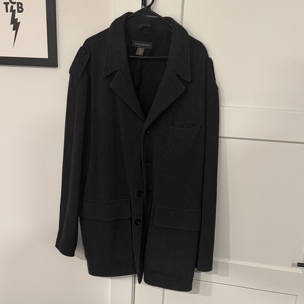 Banana Republic Men's Black Military Jacket